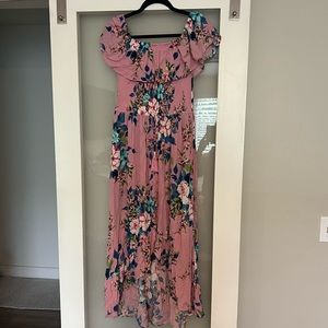 Pink floral dress
